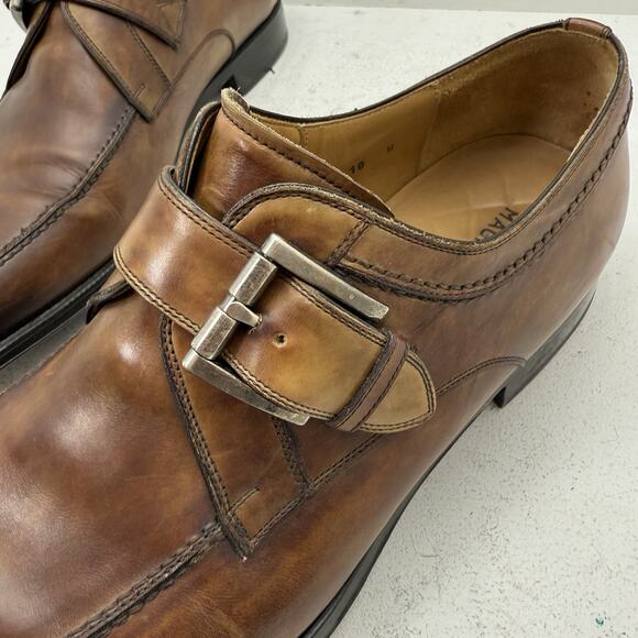 Magnanni Mauricio 15955 Monk Strap Men\'s Size 10 M Shoes Slip On Oxford Brown main image 3